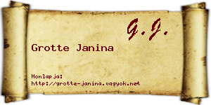 Grotte Janina névjegykártya